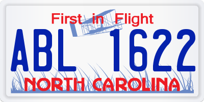 NC license plate ABL1622