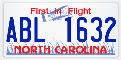 NC license plate ABL1632