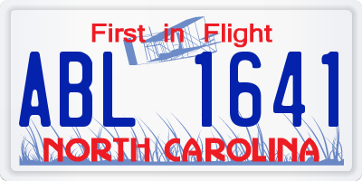 NC license plate ABL1641