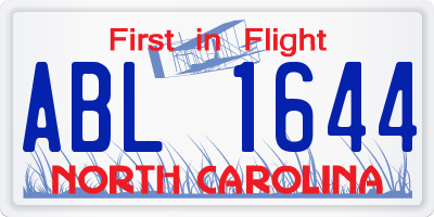 NC license plate ABL1644