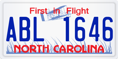 NC license plate ABL1646