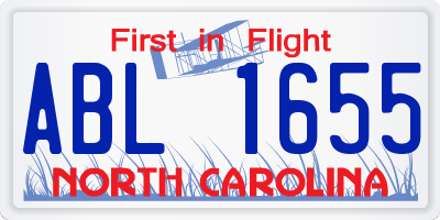 NC license plate ABL1655