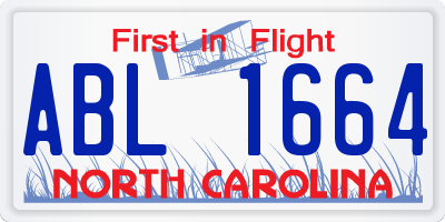 NC license plate ABL1664