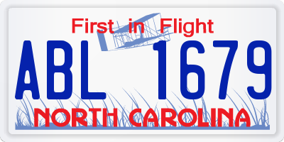 NC license plate ABL1679