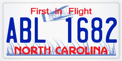 NC license plate ABL1682