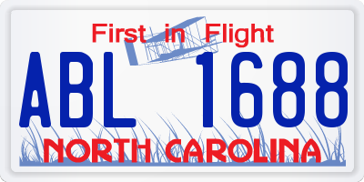 NC license plate ABL1688