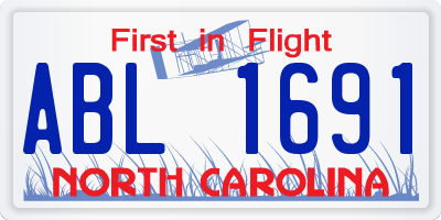 NC license plate ABL1691