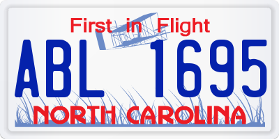 NC license plate ABL1695