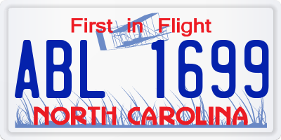 NC license plate ABL1699