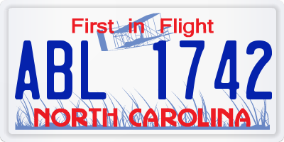 NC license plate ABL1742