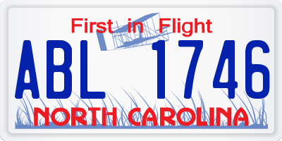 NC license plate ABL1746