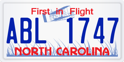 NC license plate ABL1747
