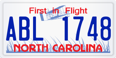 NC license plate ABL1748