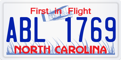 NC license plate ABL1769