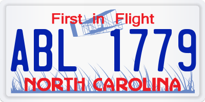 NC license plate ABL1779