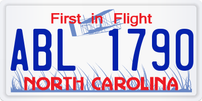 NC license plate ABL1790