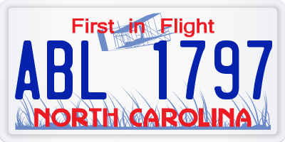 NC license plate ABL1797