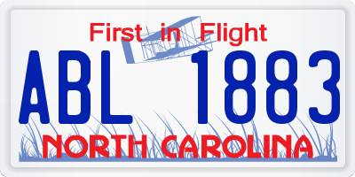 NC license plate ABL1883