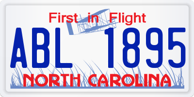 NC license plate ABL1895