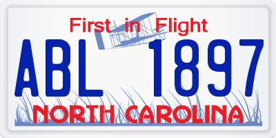 NC license plate ABL1897