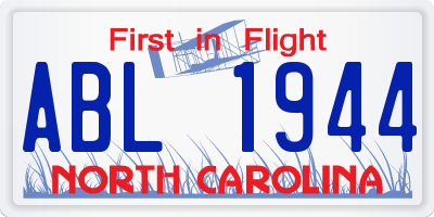 NC license plate ABL1944