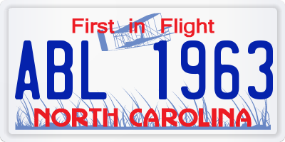 NC license plate ABL1963