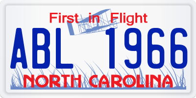 NC license plate ABL1966