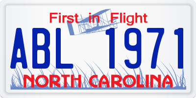 NC license plate ABL1971