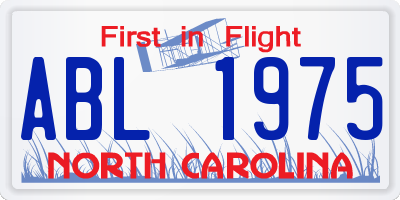 NC license plate ABL1975