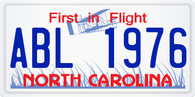 NC license plate ABL1976