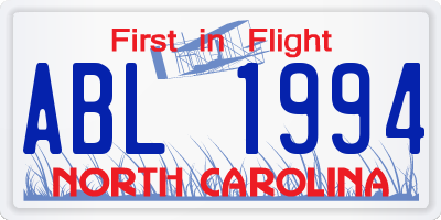 NC license plate ABL1994