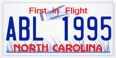 NC license plate ABL1995