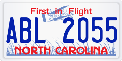 NC license plate ABL2055