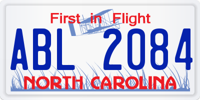 NC license plate ABL2084
