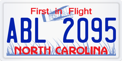 NC license plate ABL2095