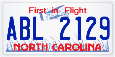 NC license plate ABL2129