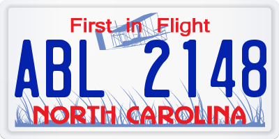 NC license plate ABL2148