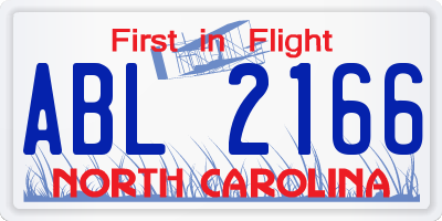 NC license plate ABL2166