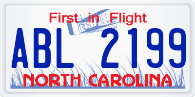 NC license plate ABL2199