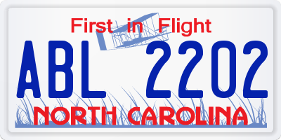 NC license plate ABL2202
