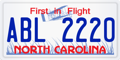 NC license plate ABL2220