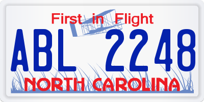 NC license plate ABL2248
