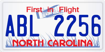 NC license plate ABL2256