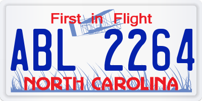 NC license plate ABL2264