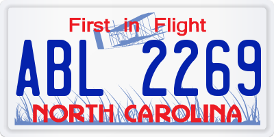 NC license plate ABL2269