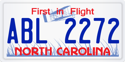 NC license plate ABL2272
