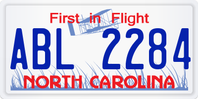 NC license plate ABL2284