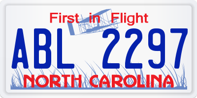 NC license plate ABL2297