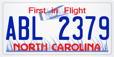 NC license plate ABL2379