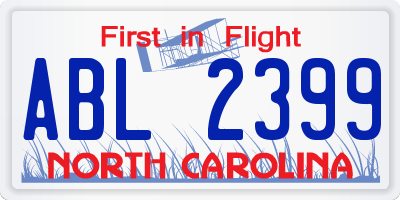 NC license plate ABL2399